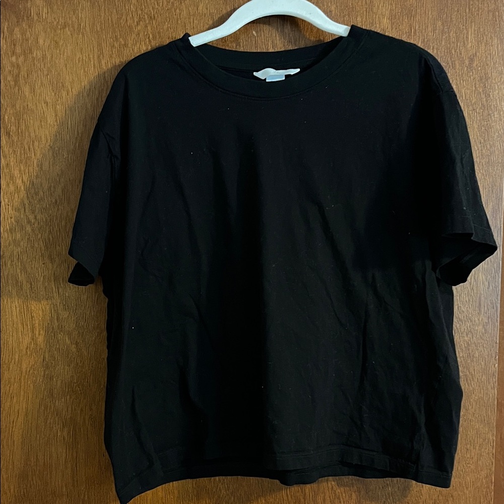 H&M Black Short-Sleeve Crew Neck T-Shirt